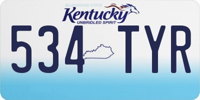 KY license plate 534TYR