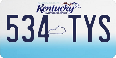 KY license plate 534TYS