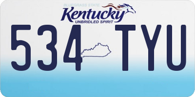 KY license plate 534TYU