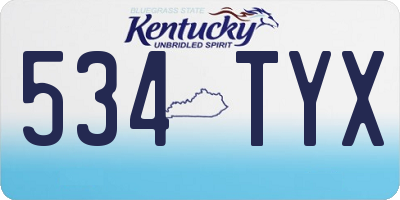KY license plate 534TYX