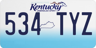 KY license plate 534TYZ