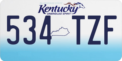 KY license plate 534TZF