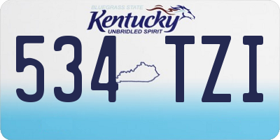 KY license plate 534TZI