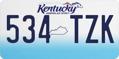 KY license plate 534TZK