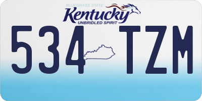KY license plate 534TZM