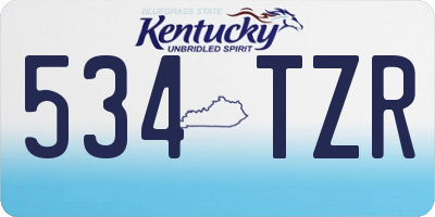 KY license plate 534TZR
