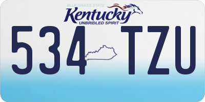 KY license plate 534TZU