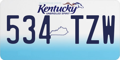 KY license plate 534TZW