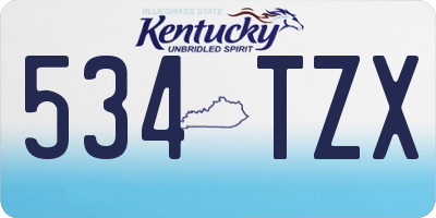 KY license plate 534TZX