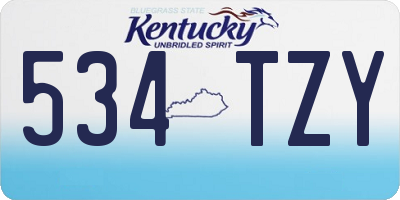 KY license plate 534TZY