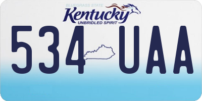 KY license plate 534UAA