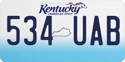 KY license plate 534UAB
