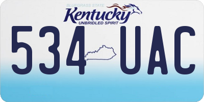 KY license plate 534UAC
