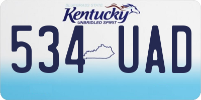 KY license plate 534UAD