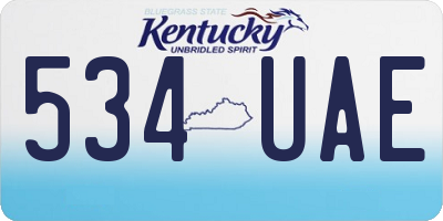 KY license plate 534UAE