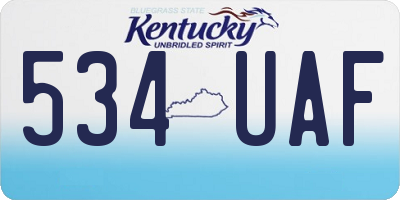 KY license plate 534UAF