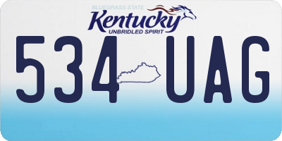 KY license plate 534UAG