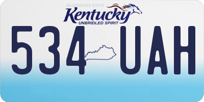 KY license plate 534UAH