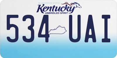 KY license plate 534UAI