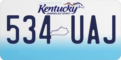 KY license plate 534UAJ