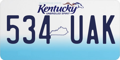 KY license plate 534UAK