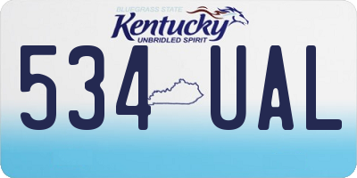 KY license plate 534UAL