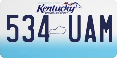 KY license plate 534UAM
