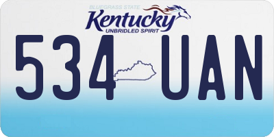KY license plate 534UAN