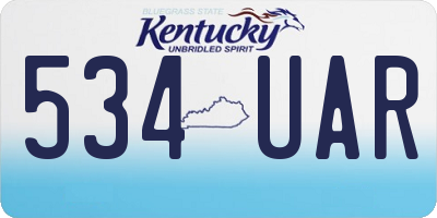 KY license plate 534UAR
