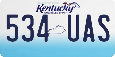 KY license plate 534UAS