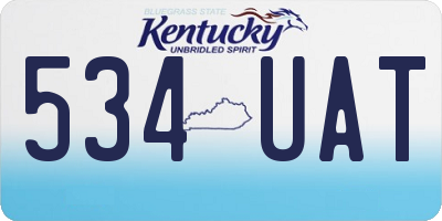 KY license plate 534UAT