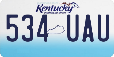 KY license plate 534UAU