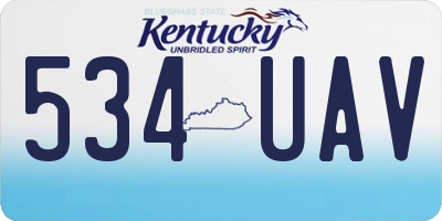 KY license plate 534UAV