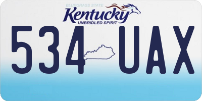 KY license plate 534UAX