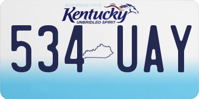 KY license plate 534UAY