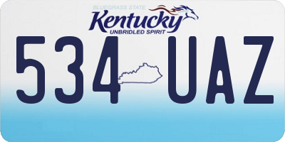 KY license plate 534UAZ