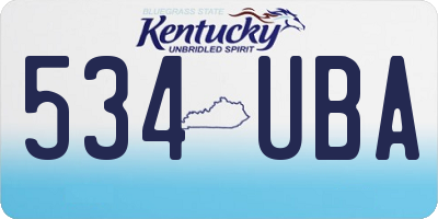 KY license plate 534UBA