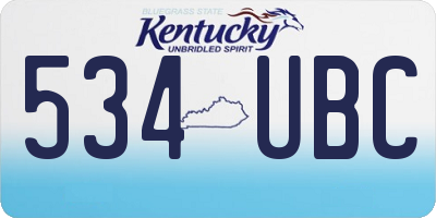 KY license plate 534UBC