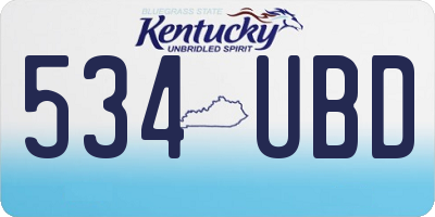 KY license plate 534UBD