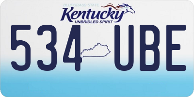 KY license plate 534UBE
