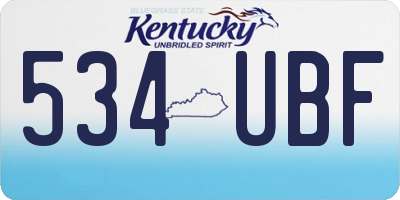 KY license plate 534UBF
