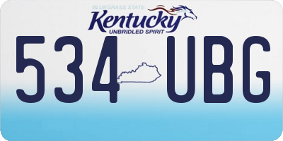 KY license plate 534UBG