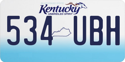 KY license plate 534UBH