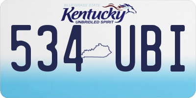 KY license plate 534UBI