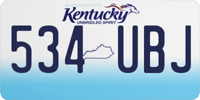 KY license plate 534UBJ