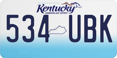 KY license plate 534UBK