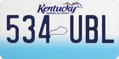 KY license plate 534UBL
