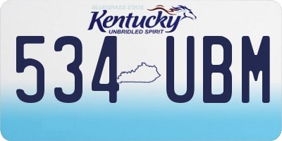 KY license plate 534UBM