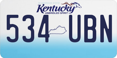 KY license plate 534UBN