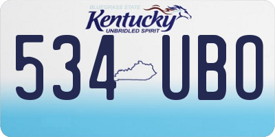 KY license plate 534UBO
